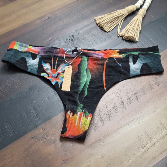 SKIMS Summer Mesh Thong Firpal Print Womens 4X NWT - Picture 1 of 14